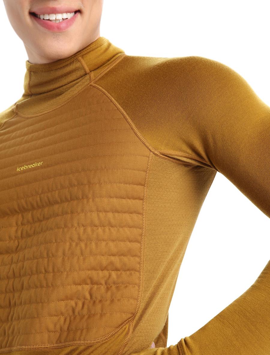 Base Layers Icebreaker ZoneKnit™ Merino Insulated Long Sleeve Hoodie Homme Marron | FR 1329DFMN